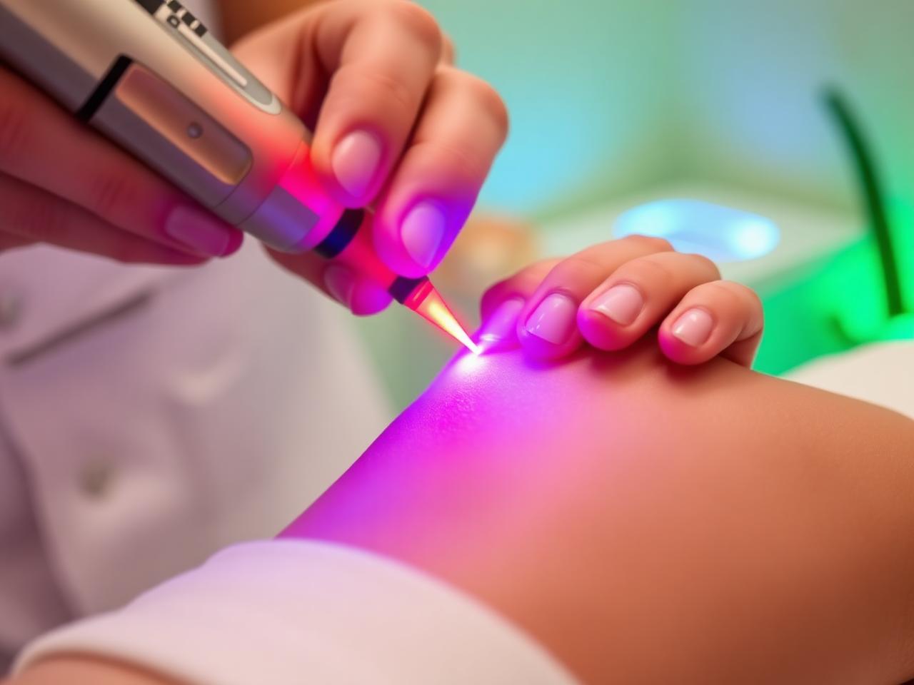 Sessão de Acupuntura a Laser sendo aplicada